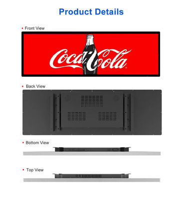 24 Inch Ultra Wide Resolution Dải kéo dài loại LCD Quảng cáo hiển thị Sự lựa chọn hoàn hảo cho bán lẻ kệ siêu thị