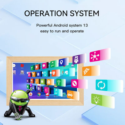 Máy tính bảng quảng cáo treo tường 15.6 inch RK3568 4+32GB NFC POE Màn hình cảm ứng Khung gỗ cho doanh nghiệp Máy tính bảng Android 14