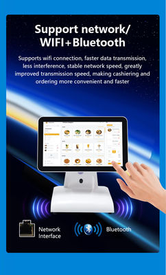 15 inch N2840 Máy POS máy tính để bàn Nhà hàng POS Terminal 2 + 32GB Tất cả trong một hệ thống POS với màn hình khách hàng