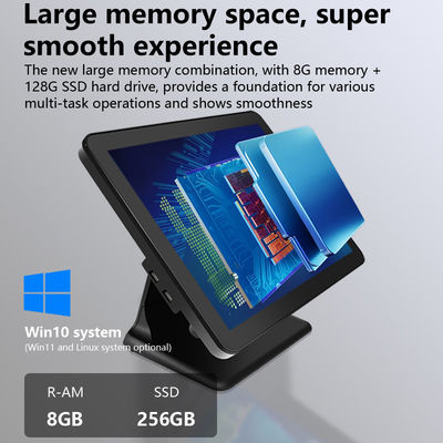 Thiết kế mới Máy tính tiền POS để bàn 15 inch 60Hz 8+256GB N100 CPU Bán lẻ POS với Máy in và Máy quét