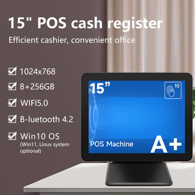 Thiết kế mới Máy tính tiền POS để bàn 15 inch 60Hz 8+256GB N100 CPU Bán lẻ POS với Máy in và Máy quét