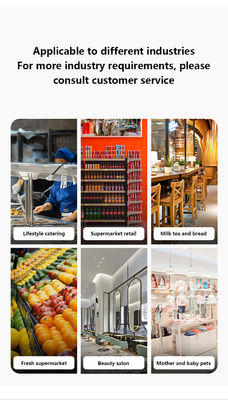 Màn hình cảm ứng kép 14 inch Windows7 Pos Bán tiền mặt i3 Cpu 4 + 64GB Máy trạm POS trên máy tính để bàn với máy in, bàn phím, máy quét