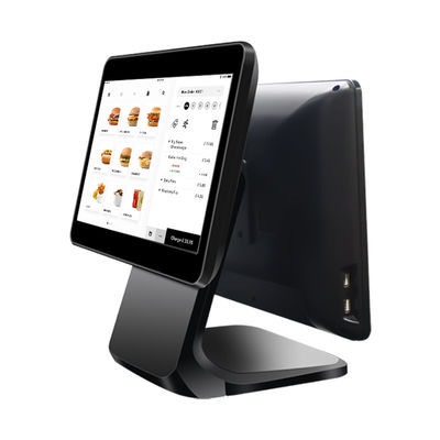 Hệ thống POS màn hình cảm ứng kép 13.3/15.6 inch I3 Hệ điều hành Windows Thiết bị đầu cuối POS cho cửa hàng bán lẻ với chân đế gập