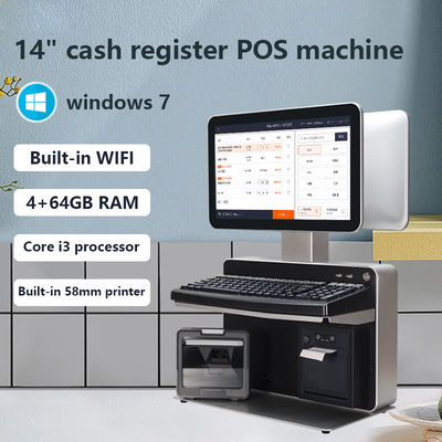 Siêu thị Nhà hàng Cửa hàng bán lẻ Cửa hàng cà phê màn hình kép Win 7/10 Android Bảng ghi tiền POS Phần mềm với và chức năng SDK