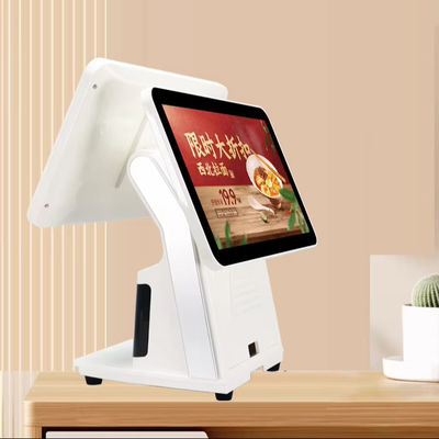 Thiết bị POS màn hình cảm ứng kép 15.6 inch chạy hệ điều hành Android cho hệ thống POS và thu ngân tất cả trong một
