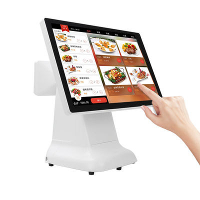 Máy POS thu ngân Win kiểu dáng đơn giản bằng nhựa và màn hình kép 15.6 inch All-in-One cho Win