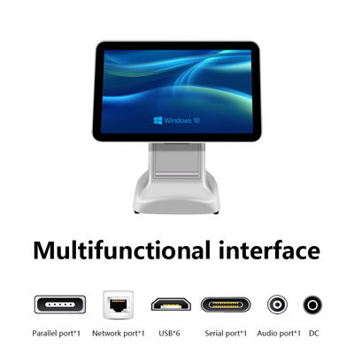 Máy tính tiền sản phẩm 15.6 inch Android POS All in One Siêu thị Mini với Đầu ra Máy in Màu