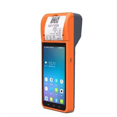 Loại đầu ra máy in đơn sắc 5.5 inch Android 8.1 PDA POS Terminal để xử lý đơn hàng nhà hàng hợp lý hóa