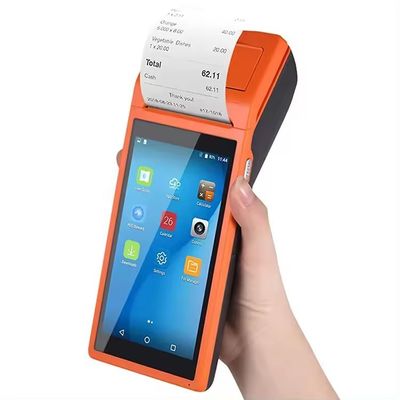 Loại đầu ra máy in đơn sắc 5.5 inch Android 8.1 PDA POS Terminal để xử lý đơn hàng nhà hàng hợp lý hóa