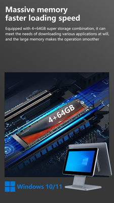 Bộ nhớ DDR3 4GB Thiết bị đầu cuối POS 15.6 inch cho nhà hàng Máy POS cảm ứng tất cả trong một Hệ thống POS Windows