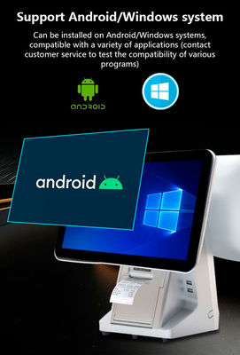Hệ thống POS cảm ứng điện dung hai màn hình tất cả trong một cho nhà hàng, Wifi Máy tính tiền và Dung lượng ổ cứng 32GB