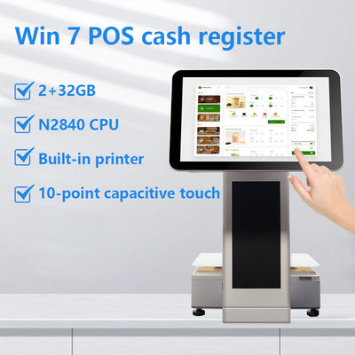 Hệ thống POS siêu thị màn hình cảm ứng kép 15,6 inch với in ấn quy mô tích hợp giao thức không dây NFC giao diện VGA