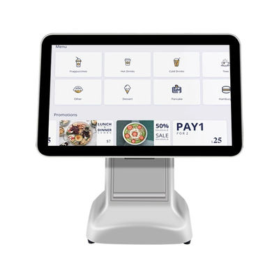 Máy quét giao diện USB3.0 All in One Core White, kiểm tra tiền mặt, hệ thống đầu cuối Pos với Máy in 80mm và LCD 15.6 inch