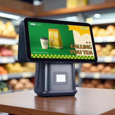 Máy bán lẻ bán lẻ 15.6inch Android POS Terminal với máy quét và máy in 4GB DDR4 Memory 64GB Capacity Hard Disk