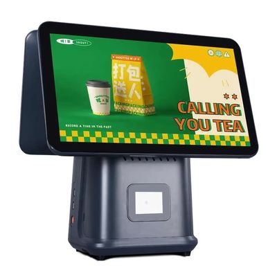 Máy thanh toán nhà hàng bán lẻ 15.6 inch Hệ thống POS màn hình kép với hệ điều hành Win và Android POS