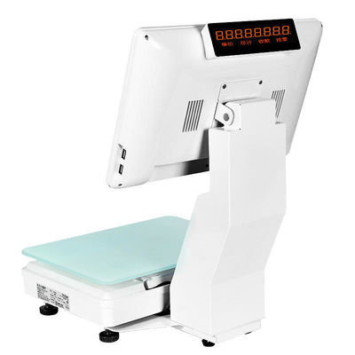 Máy POS cân điện tử hai màn hình 15.4 inch Win cảm ứng tích hợp, giải pháp POS tối ưu cho siêu thị, khách sạn với WIFI/BT