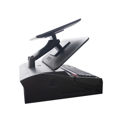 OEM ODM 15.6Inch màn hình kép Windows7 Pos Bảng thu tiền N2840 Cpu 2 + 32GB Bàn máy tính để bàn POS Terminal với Máy in 58mm, Bàn phím