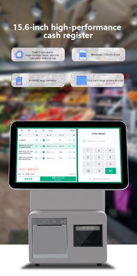 Máy POS hai màn hình 15.6 inch, bộ xử lý I3, RAM 4+64GB, hệ thống POS bán lẻ, máy POS siêu thị