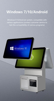 Máy POS hai màn hình 15.6 inch, bộ xử lý I3, RAM 4+64GB, hệ thống POS bán lẻ, máy POS siêu thị