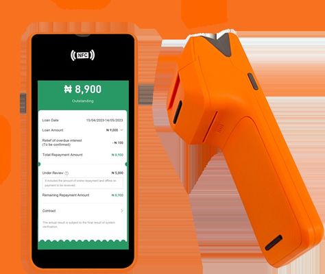 5.45 inch Máy Pos cầm tay thông minh NFC Điện thoại thanh toán đầu cuối Orange POS System với máy in máy ảnh