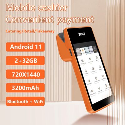 5.45 inch Máy Pos cầm tay thông minh NFC Điện thoại thanh toán đầu cuối Orange POS System với máy in máy ảnh