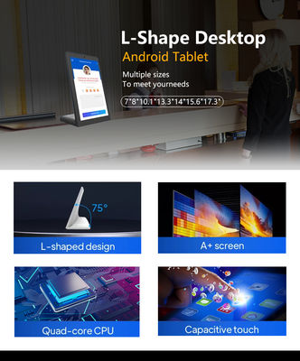 8 inch L loại kinh doanh tự phục vụ kiosk máy tính bảng Android Capacitive cảm ứng màn hình POE điện WIFI NFC cho nhà hàng đặt hàng POS máy tính bảng