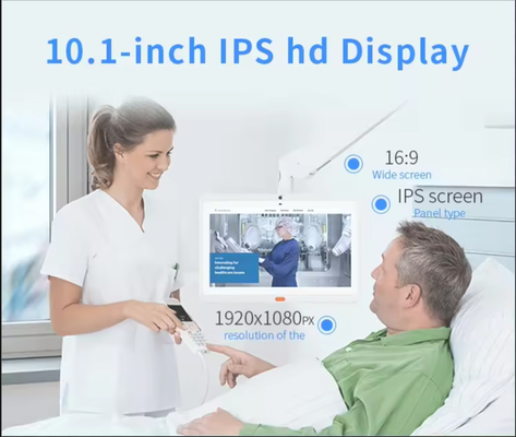 tường gắn 13.3inch chăm sóc y tế máy tính bảng Android màn hình cảm ứng wifi 4G POE chức năng gọi NFC cho phòng khám bệnh viện