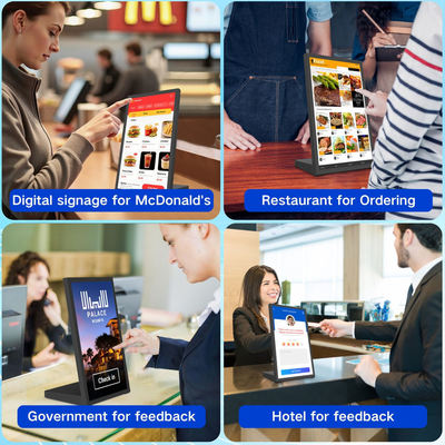 Máy tính bảng bán lẻ NFC 15.6 inch Rockchip lõi tứ hình chữ L, máy tính bảng Android, phục vụ nhà hàng