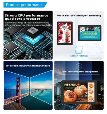 Bảng menu kỹ thuật số treo tường 24 inch với nền tảng Android RK3566 dành cho nhà hàng và quán cà phê