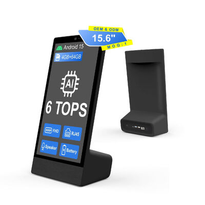 L loại máy tính để bàn 15.6inch 1920x1080 android 15 máy tính bảng Wi-Fi NFC Capacitive màn hình cảm ứng 10000mah Octa Core thức ăn nhanh othering với loa