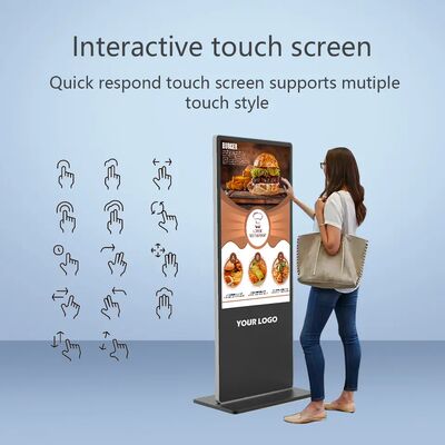 43 inch sàn đứng Digital Signage LCD Quảng cáo hiển thị màn hình cảm ứng Smart Kiosk Poster Player cho trung tâm mua sắm