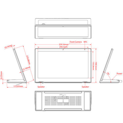 Rj45 13Inch 1.5GHz Octa Core Tất cả trong một màn hình cảm ứng PC Android 6.0 Tablet