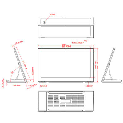 Android 8.1 15.6 " 1.8GHz All In One Touch Screen PC OEM quảng cáo Player