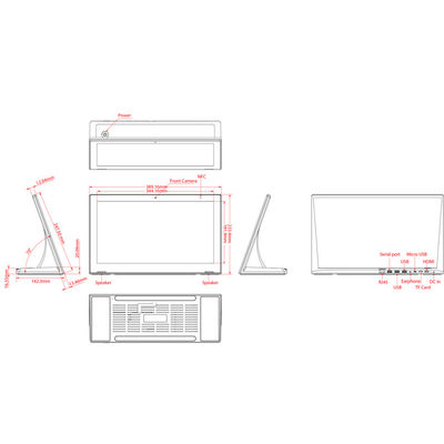 Android 8.1 15.6 " 1.8GHz All In One Touch Screen PC OEM quảng cáo Player