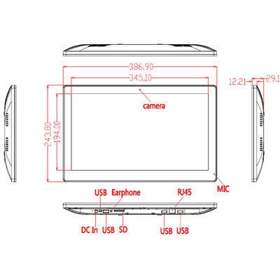 15.6 inch Ultra Thin All-in-One Touch Screen PC với 8GB ROM WiFi RJ45 và PoE