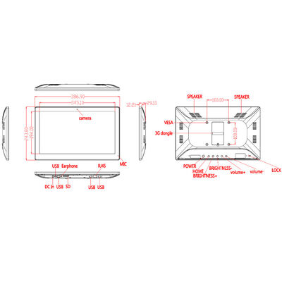 8GB ROM WIFI RJ45 POE 15.6inch All In One Touch Screen PC cực mỏng
