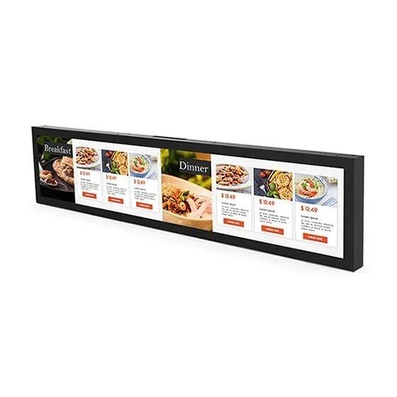 Máy quảng cáo hình thanh 19 inch gắn trên tường 1920x360 Android Tablet