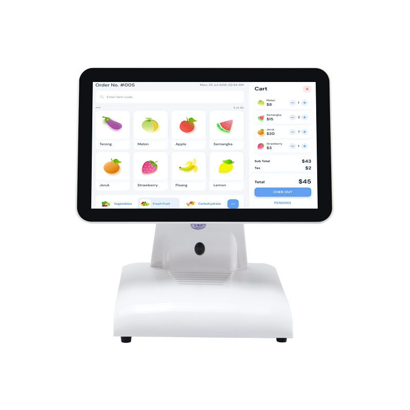15 inch N2840 Máy POS máy tính để bàn Nhà hàng POS Terminal 2 + 32GB Tất cả trong một hệ thống POS với màn hình khách hàng
