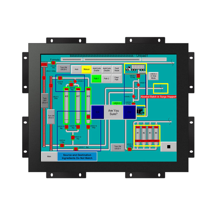 12 " SVGA Kiosk màn hình cảm ứng màn hình mở khung hình màn hình LCD 350cd / m2
